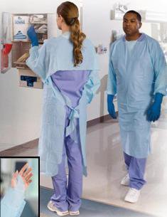Tidi Products Tidishield Over-the-Head Protective Procedure Gown TIDIShield One Size Fits Most Unisex NonSterile Blue - 8576