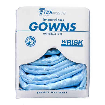 TIDIShield - Protective Procedure Gown One Size Fits Most Blue NonSterile Not Rated Disposable - 8576