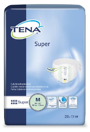 Essity HMS North America Inc TENA Super Adult Incontinent Brief Tab Closure Medium Disposable Heavy Absorbency - 67401