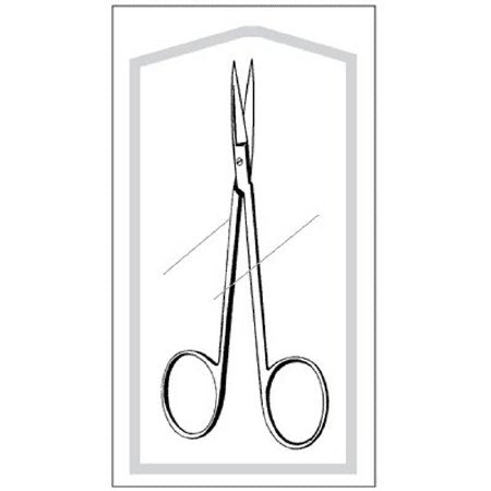 Sklar Econo Iris Scissors 4-1/2 Inch Length Floor Grade Stainless Steel Sterile Finger Ring Handle Straight Sharp/Sharp - 96-2505