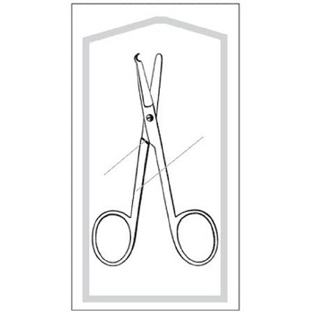 Sklar Econo Suture Scissors Spencer-Littauer 3-1/2 Inch Length Floor Grade Stainless Steel (Pakistan) Sterile Finger Ring Handle Straight Blunt/Blunt - 96-2511