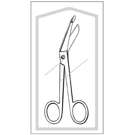 Sklar Econo Bandage Scissors Lister 5 Inch Length Floor Grade Stainless Steel Sterile Finger Ring Handle Angled Blunt/Blunt - 96-2503