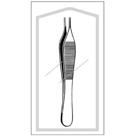Sklar Econo Dressing Forceps Adson 4-3/4 Inch Floor Grade Stainless Steel Sterile NonLocking Thumb Handle Straight Serrated Tips - 96-2571