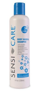 Convatec Sensi-Care Rinse-Free Shampoo and Body Wash 8 oz. Squeeze Bottle Coconut Scent - 325309