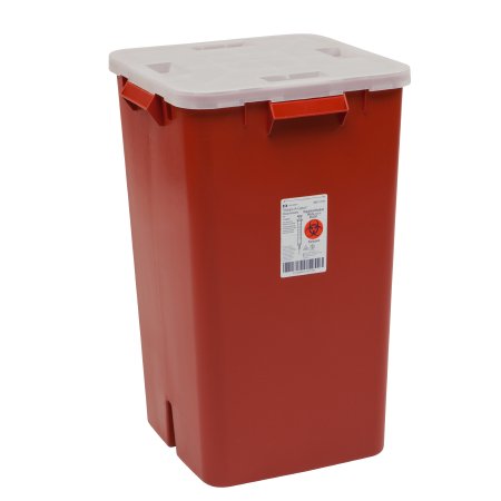 Cardinal Sharps-A-Gator Sharps Container 1-Piece 22H X 14W X 14D Inch 19 Gallon Red Vertical Entry Lid - 31378089