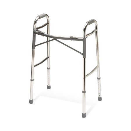 Basic Extra Duty - Dual Release Walker Adjustable Height Aluminum Frame 400 lbs. Weight Capacity 32-1/4 to 39-1/4 Inch Height - G07767