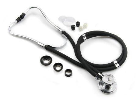 McKesson McKesson LUMEON Sprague Rappaport Stethoscope Black 2-Tube 22 Inch Tube Double Sided Chestpiece - 01-641BKG