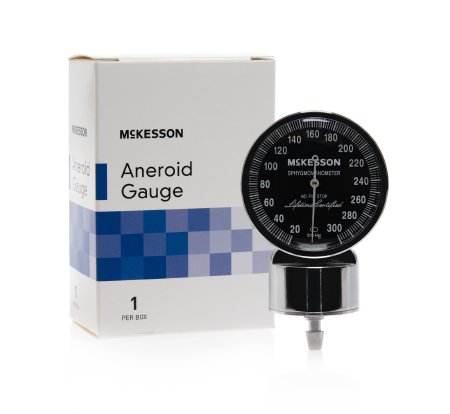 McKesson McKesson Blood Pressure Unit Gauge Chrome-plated Body, Black Face with White Printing Professional Aneroid Sphygmomanometers (01-700 Series) - 01-800G