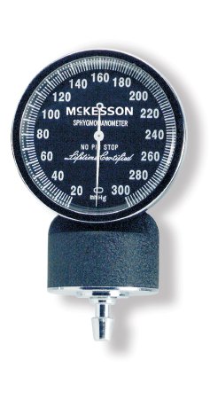McKesson McKesson Blood Pressure Unit Gauge Black Body, Black Face with White Printing Deluxe Aneroid Sphygmomanometers (01-720 Series) - 01-802G