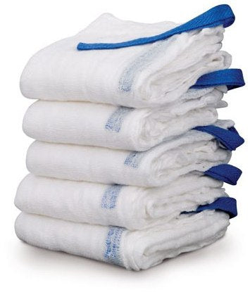 Medical Action Industries Surgical Laparotomy Sponge X-Ray Detectable Cotton 4 X 18 Inch 5 Count Pouch Sterile - 405