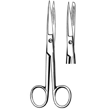 Sklar Surgi-OR Operating Scissors 4-1/2 Inch Length Office Grade Stainless Steel NonSterile Finger Ring Handle Straight Sharp/Blunt - 95-265