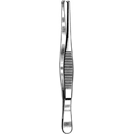 Surgi-OR - Tissue Forceps 6 Inch Length Mid Grade Stainless Steel NonSterile NonLocking Thumb Handle Straight Serrated Tips with 1 X 2 Teeth - 95-766