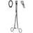 Sklar Surgi-OR Sponge Forceps Foerster 9-1/2 Inch Mid Grade Stainless Steel NonSterile Ratchet Lock Finger Ring Handle Curved Serrated Tip - 95-586
