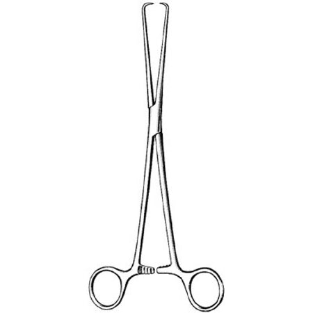 Sklar Surgi-OR Tenaculum Forceps Schroeder 9-1/2 Inch Mid Grade Stainless Steel NonSterile Ratchet Lock Finger Ring Handle Straight Blunt Tip - 95-386