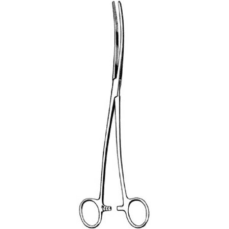 Surgi-OR - Dressing Forceps Bozeman 10-1/4 Inch Length Mid Grade Stainless Steel NonSterile Ratchet Lock Finger Ring Handle Curved - 95-374