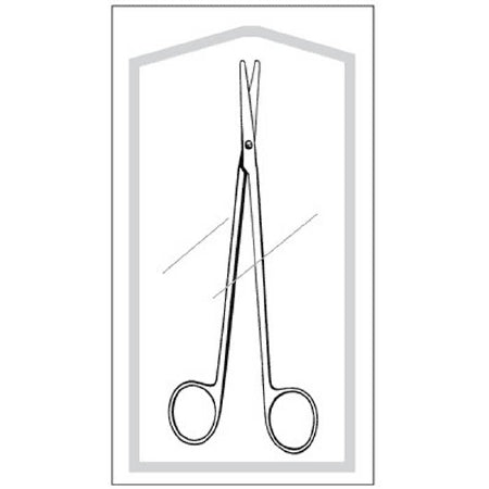 Econo - Dissecting Scissors Metzenbaum-Lahey 5-1/2 Inch Length Floor Grade Stainless Steel Sterile Finger Ring Handle Straight Blunt Tip / Blunt Tip - 96-2517