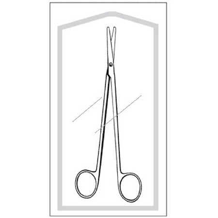 Econo - Dissecting Scissors Metzenbaum 5-1/2 Inch Length Floor Grade Stainless Steel Sterile Finger Ring Handle Straight Blunt Tip / Blunt Tip - 96-2516