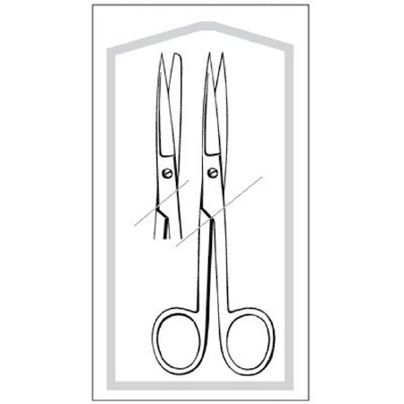 Econo - Operating Scissors 5-1/2 Inch Length Floor Grade Stainless Steel Sterile Finger Ring Handle Straight Sharp Tip / Blunt Tip - 96-2520