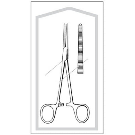Sklar Econo Hemostatic Forceps Crile 5-1/2 Inch Floor Grade Stainless Steel Sterile Ratchet Lock Finger Ring Handle Straight Serrated Tips - 96-2550