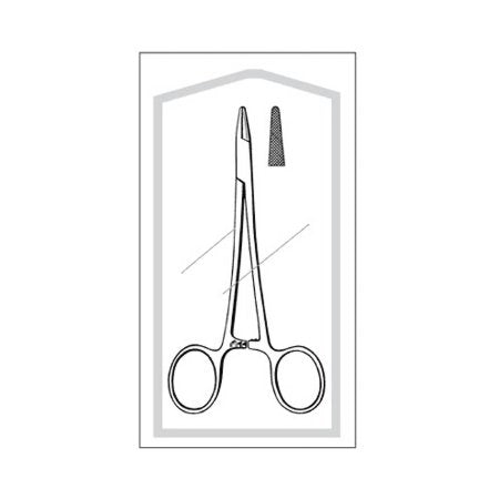 Econo - Needle Holder 5-1/2 Inch Length Straight Serrated Jaw Finger Ring Handle - 96-2581