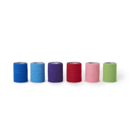 CoFlex NL - Cohesive Bandage 3 Inch X 5 Yard 12 lbs. Tensile Strength Self-adherent Closure Neon Pink / Blue / Purple / Light Blue / Neon Green / Red NonSterile - 5300CP-024