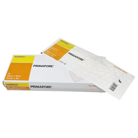Primapore - Adhesive Dressing 4 X 11-3/4 Inch Polyester Rectangle White Sterile - 66000321