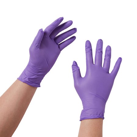 Purple Nitrile - Exam Glove X-Small NonSterile Nitrile Standard Cuff Length Textured Fingertips Purple Chemo Tested - 55080