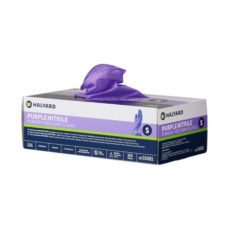 O&M Halyard Inc Purple Nitrile Exam Glove Small NonSterile Nitrile Standard Cuff Length Textured Fingertips Purple Chemo Tested - 55081