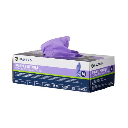 O&M Halyard Inc Purple Nitrile Exam Glove Medium NonSterile Nitrile Standard Cuff Length Textured Fingertips Purple Chemo Tested - 55082