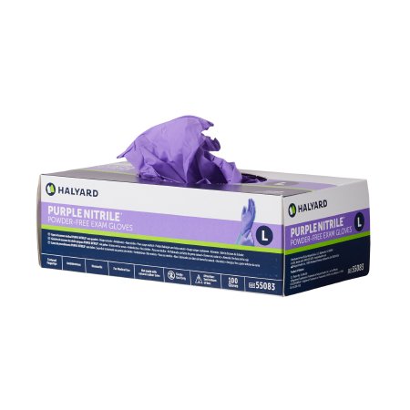 O&M Halyard Inc Purple Nitrile Exam Glove Large NonSterile Nitrile Standard Cuff Length Textured Fingertips Purple Chemo Tested - 55083