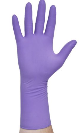O&M Halyard Inc Purple Nitrile-Xtra Exam Glove Medium NonSterile Nitrile Extended Cuff Length Textured Fingertips Purple Chemo Tested - 50602
