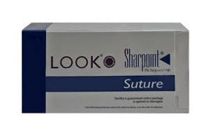 Surgical Specialties PolySyn Suture with Needle Absorbable Coated Undyed Suture Braided Polyglycolic Acid Suture Size 4-0 10 Inch Suture 1-Needle 12 mm Length 3/8 Circle Reverse Cutting Needle - 386B
