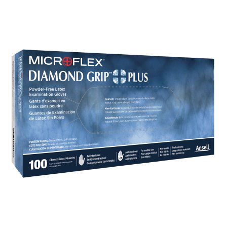 Diamond Grip Plus - Exam Glove Small NonSterile Latex Standard Cuff Length Fully Textured White Not Chemo Approved - DGP-350-S