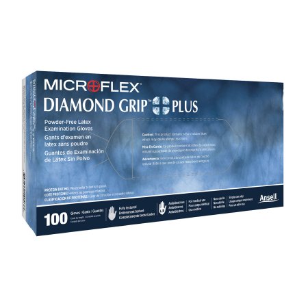 Diamond Grip Plus - Exam Glove Large NonSterile Latex Standard Cuff Length Fully Textured White Not Chemo Approved - DGP-350-L