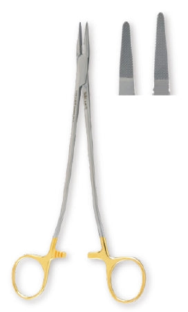 Miltex Needle Holder 10-1/2 Inch Serrated Jaws Finger Ring Handle - 8-130