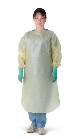 Medline - Protective Procedure Gown One Size Fits Most Yellow NonSterile Not Rated Disposable - NON27SMS2