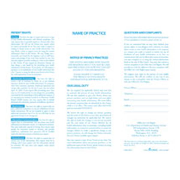 Office Supplies & Practice Mkt Brochure Educational Hipaa English 100/Package, 10 Pk/Ca - 76