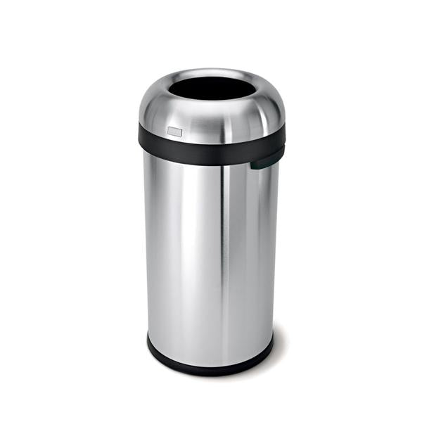 SimpleHuman Can Trash Brushed Stainless Steel 15.8Gal Lift-Off Swing Lid Round Ea - CW1407