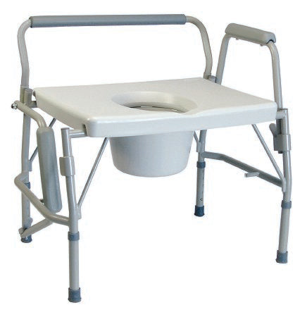 Lumex - Commode Chair Drop Arm Steel Frame Removable Back 25-1/2 Inch Seat Width - 6438A