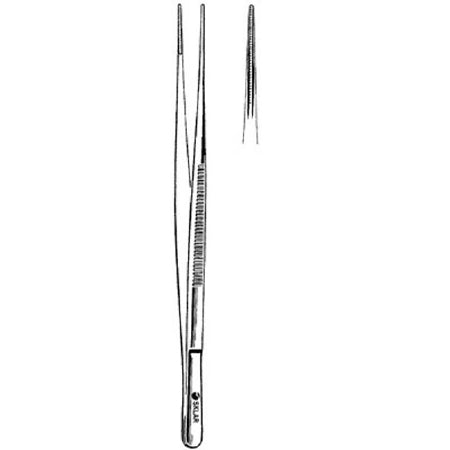 Sklar - Tissue Forceps DeBakey 6-1/4 Inch Length OR Grade Stainless Steel NonSterile NonLocking Thumb Handle Straight 1 X 2 Rows of Fine Atraumatic Teeth - 52-5062