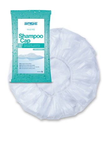 Sage Products Comfort Rinse-Free Shampoo Cap 1 per Pack Individual Packet Powder Scent - 7909