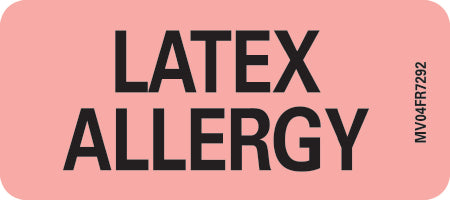 Precision Dynamics MedVision Pre-Printed Label Allergy Alert Latex Allergy Fluorescent Red 1 X 2-1/4 Inch - V04FR7292
