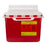 BD - Sharps Container 12 H X 12 W X 4-4/5 D Inch 5.4 Quart Red Base / White Lid Horizontal Entry Counter Balanced Door Lid - 305517