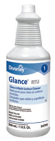 Diversey Glance - Glass / Surface Cleaner Ammoniated Pump Spray Liquid 32 oz. Bottle Ammonia Scent NonSterile - DVO04705
