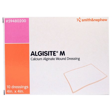 AlgiSite M - Calcium Alginate Dressing 4 X 4 Inch Square Calcium Alginate Sterile - 59480200