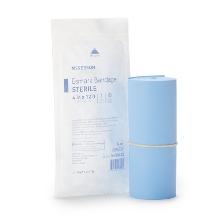 McKesson - Esmark Compression Bandage 4 Inch X 4 Yard High Compression No Closure Blue Sterile - 16-50412