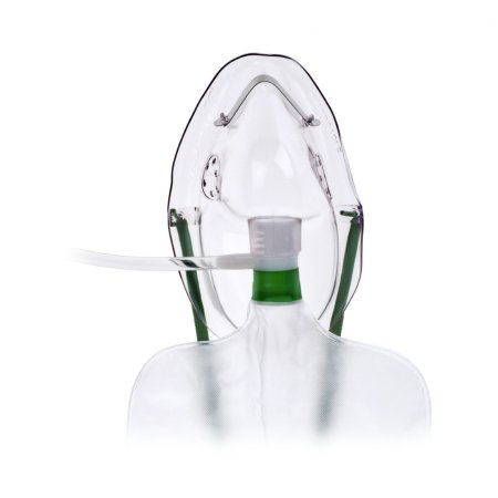 Medline - Oxygen Mask Elongated Style Adult One Size Fits Most Adjustable Head Strap / Nose Clip - HUD1007