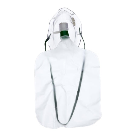 Medline - NonRebreather Oxygen Mask Elongated Style Adult One Size Fits Most Adjustable Head Strap / Nose Clip - HUD1069