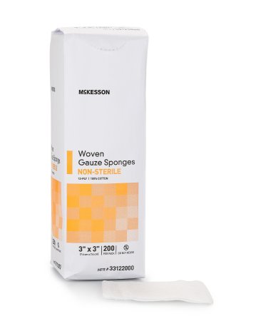 McKesson McKesson Gauze Sponge Cotton 12-Ply 3 X 3 Inch Square NonSterile - 33122000