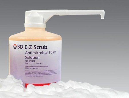 E-Z Scrub - Surgical Scrub Solution 32 oz. Foot Pump Bottle 4% Strength CHG (Chlorhexidine Gluconate) NonSterile - 372402